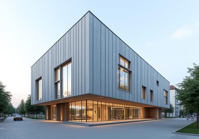 Aussenansicht des modernen Gebäudes der Alpenblick Media Academy in Zürich